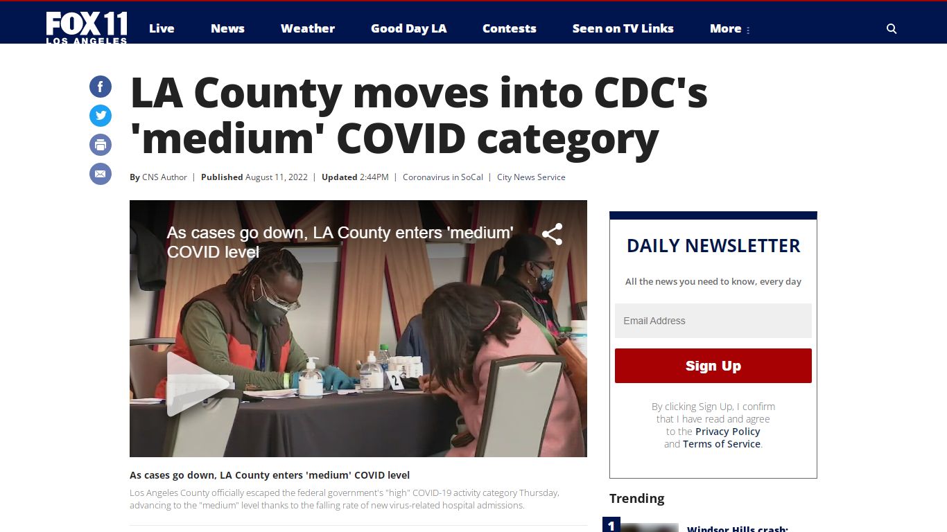 LA County moves into CDC's 'medium' COVID category